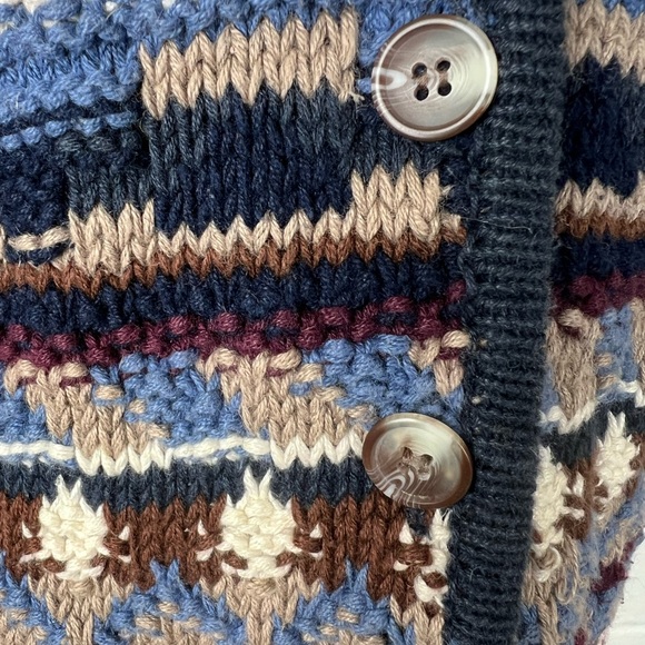 Vintage chunky knit sweater vest Size L button front 90s Metropolitan NY - Picture 3 of 6
